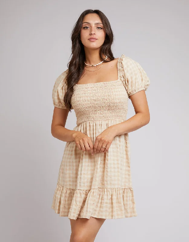 All About Eve Georgette Shirred Dress Oat