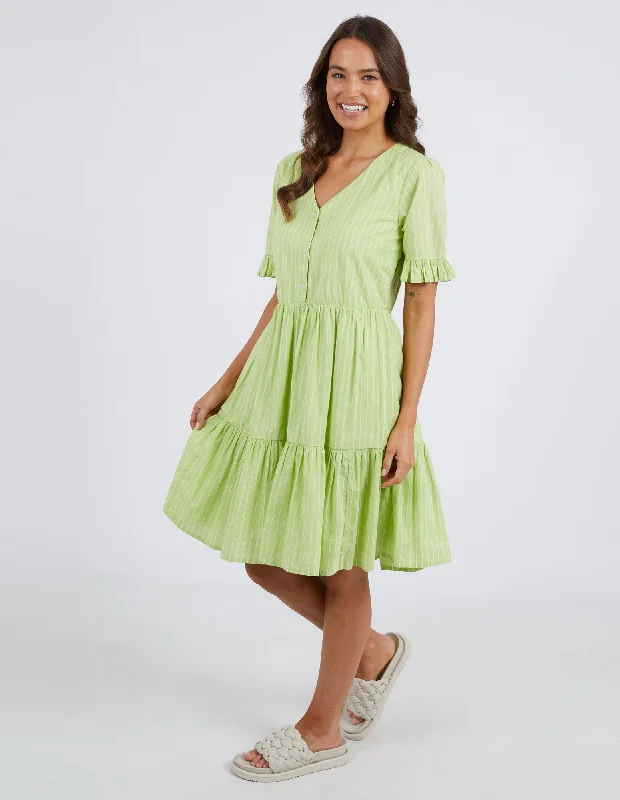 Elm Hailey Stripe Dress Keylime Stripe