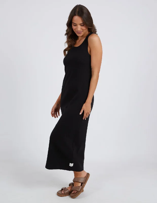 Elm Rib Tank Dress Black