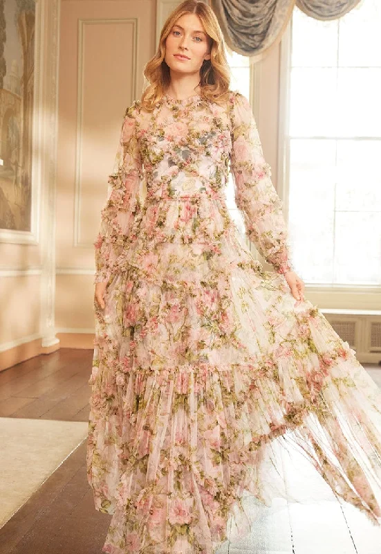 English Rose Diamond Ruffle Gown