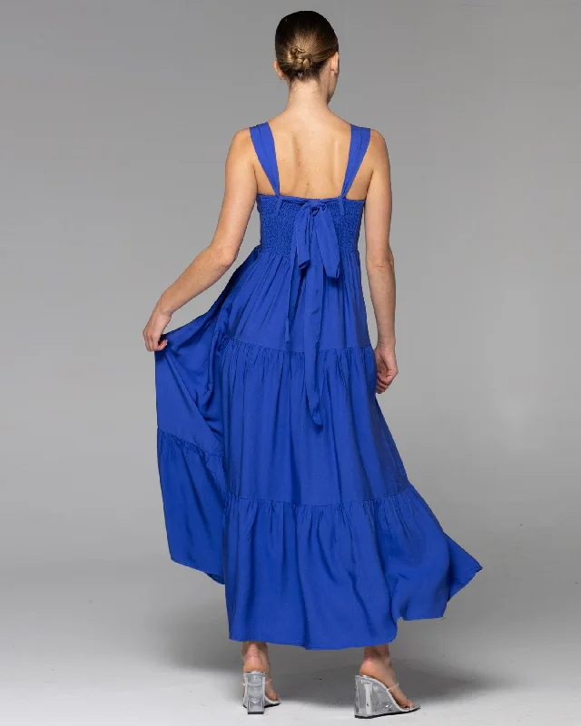 Fate Heart & Soul Tiered Maxi Dress Cobalt Blue