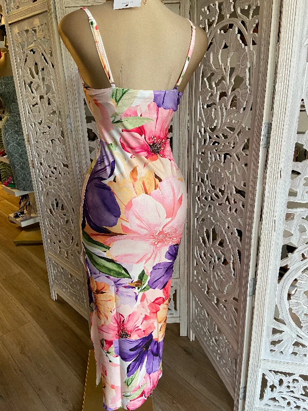 Floral Print Cowl Maxi Dress