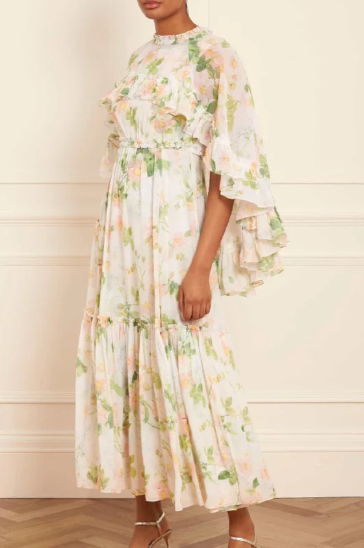 Immortal Rose Harper Chiffon Cape Ankle Gown