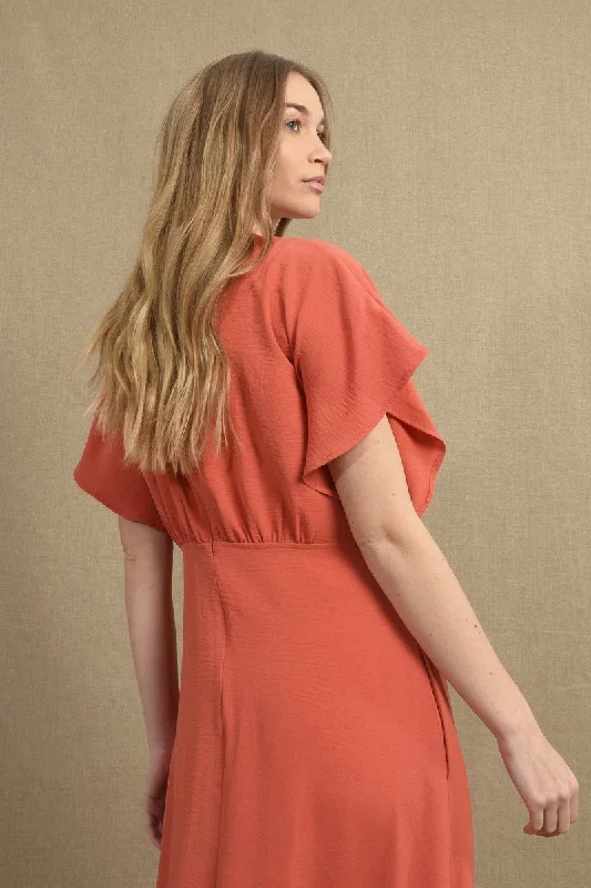 Molly Bracken Dani Woven Dress Coral