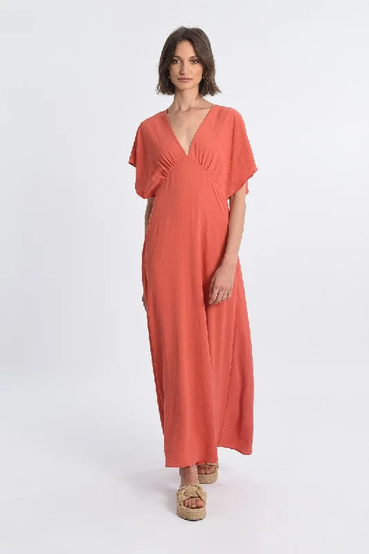 Molly Bracken Dani Woven Dress Coral