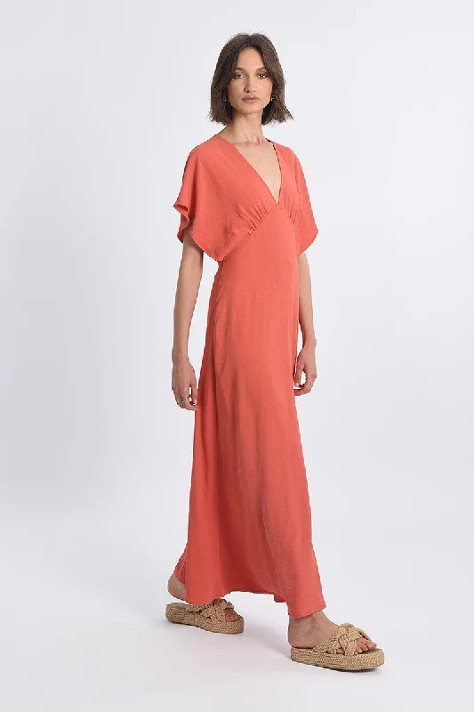 Molly Bracken Dani Woven Dress Coral