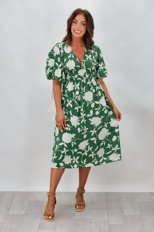 New U Collection Amelia Dress Green Floral