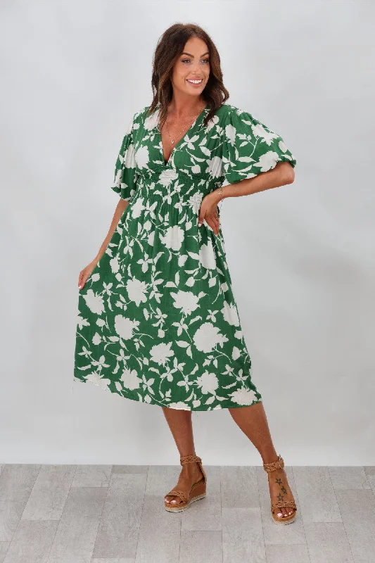 New U Collection Amelia Dress Green Floral