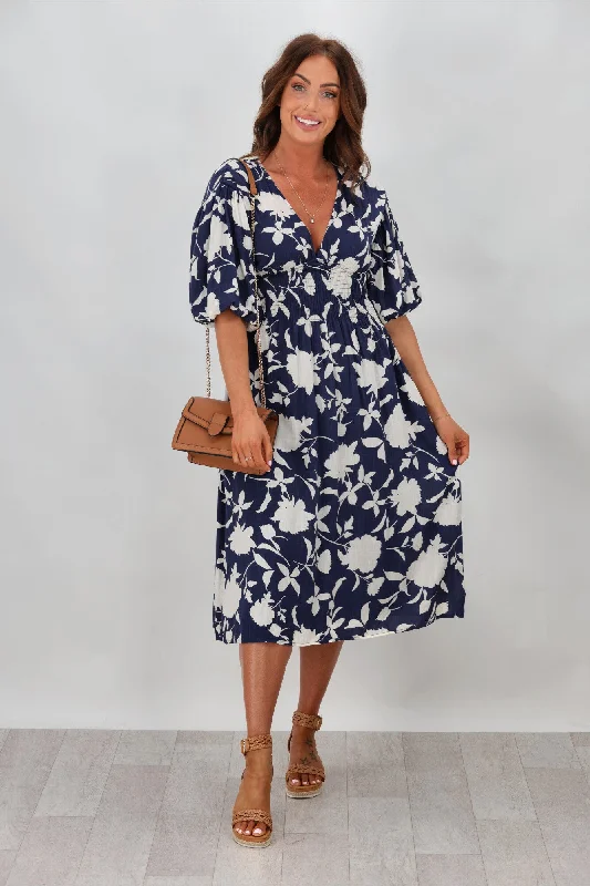 New U Collection Amelia Dress Navy Floral