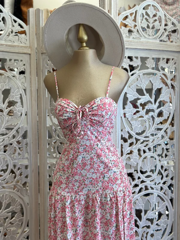 Pink Floral Maxi Dress