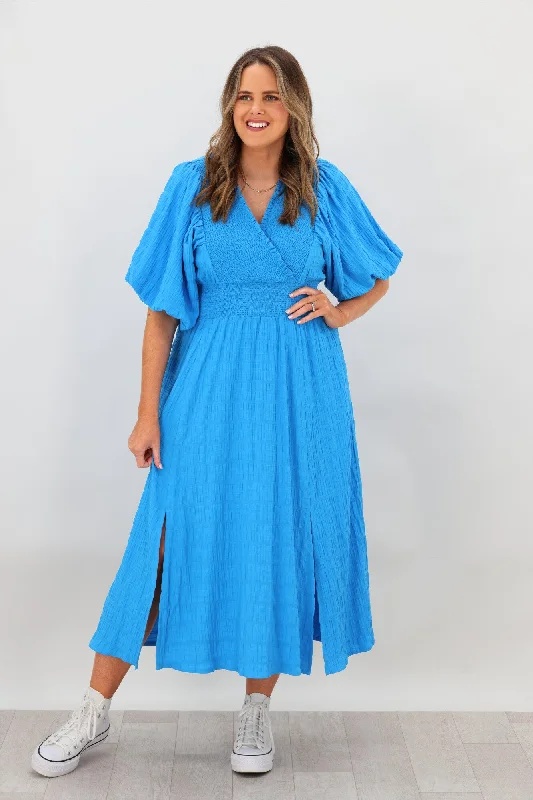 Shine On Label Carrie Dress Bright Blue