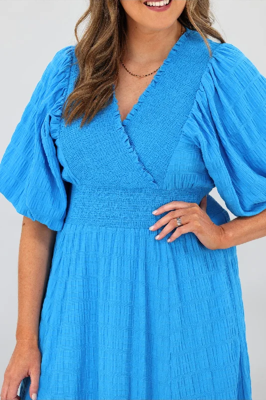 Shine On Label Carrie Dress Bright Blue