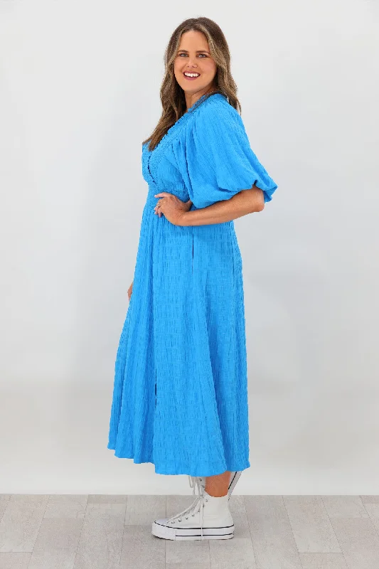 Shine On Label Carrie Dress Bright Blue