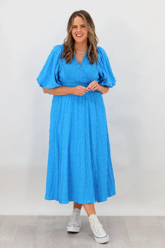 Shine On Label Carrie Dress Bright Blue