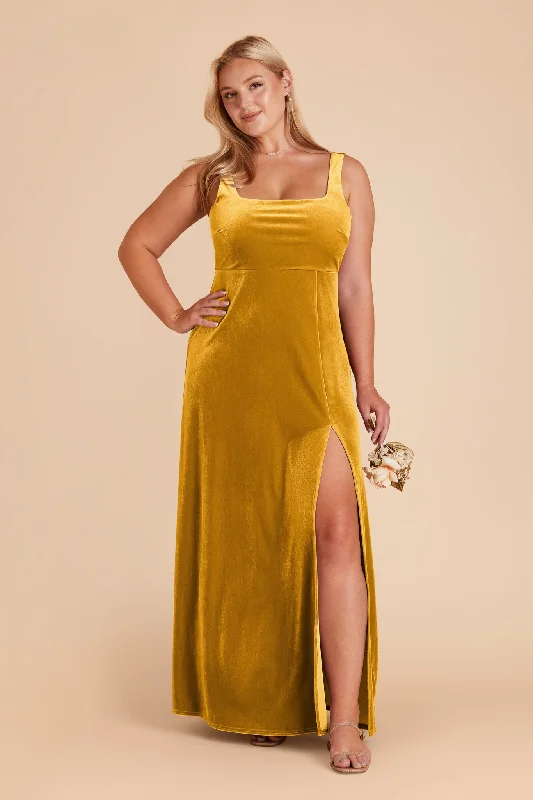 Alex Velvet Dress - Butterscotch