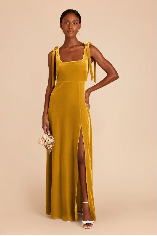 Alex Velvet Dress - Butterscotch