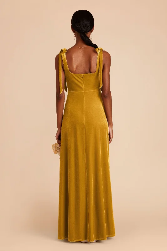 Alex Velvet Dress - Butterscotch