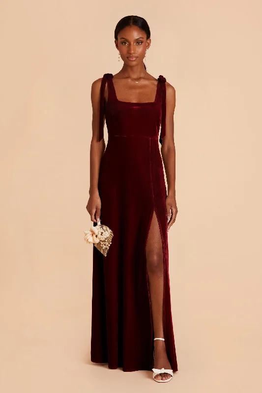 Alex Velvet Dress - Cabernet