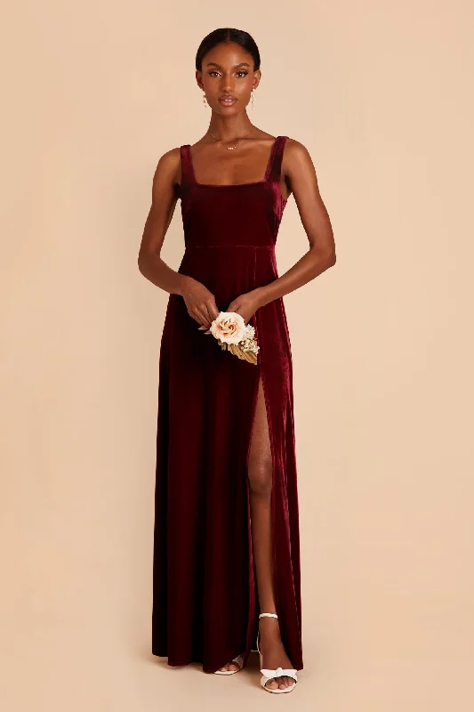 Alex Velvet Dress - Cabernet