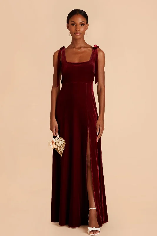 Alex Velvet Dress - Cabernet