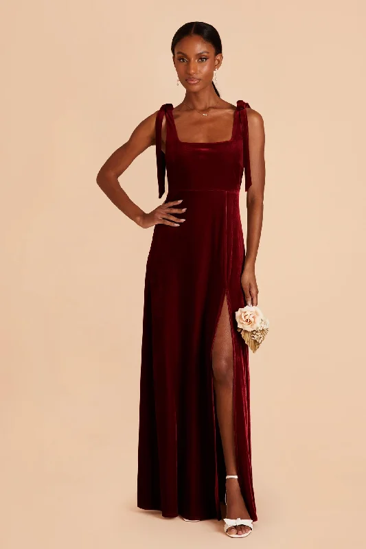 Alex Velvet Dress - Cabernet