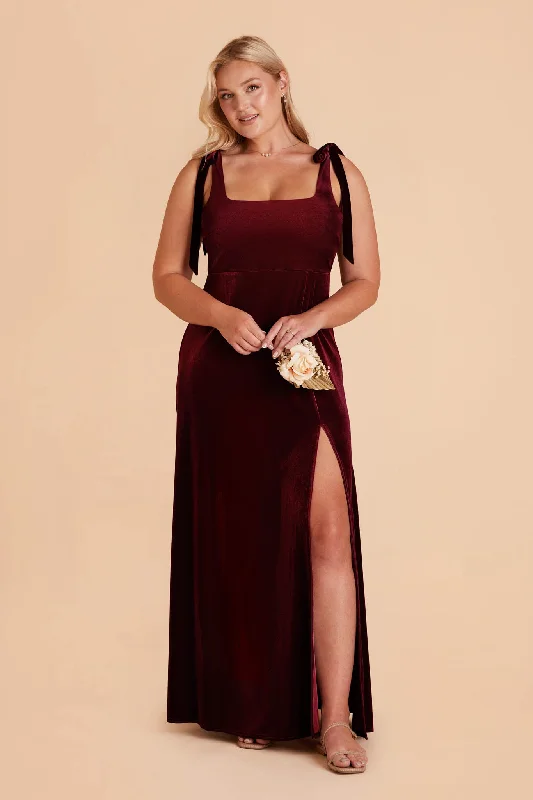 Alex Velvet Dress - Cabernet