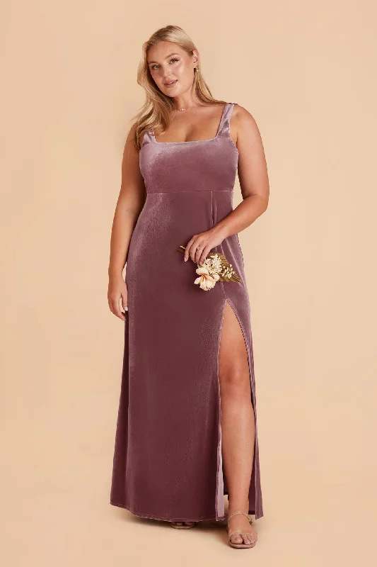 Alex Velvet Dress - Desert Rose