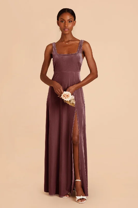 Alex Velvet Dress - Desert Rose