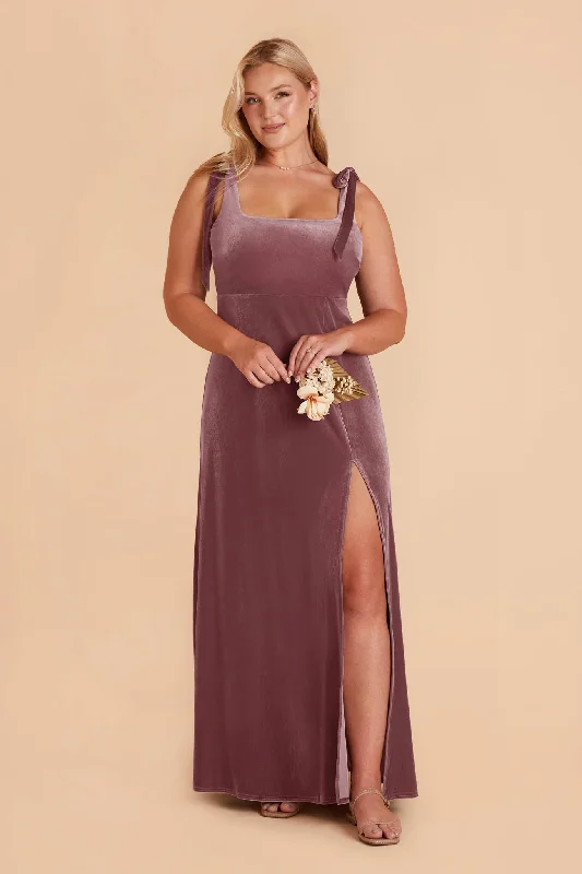 Alex Velvet Dress - Desert Rose