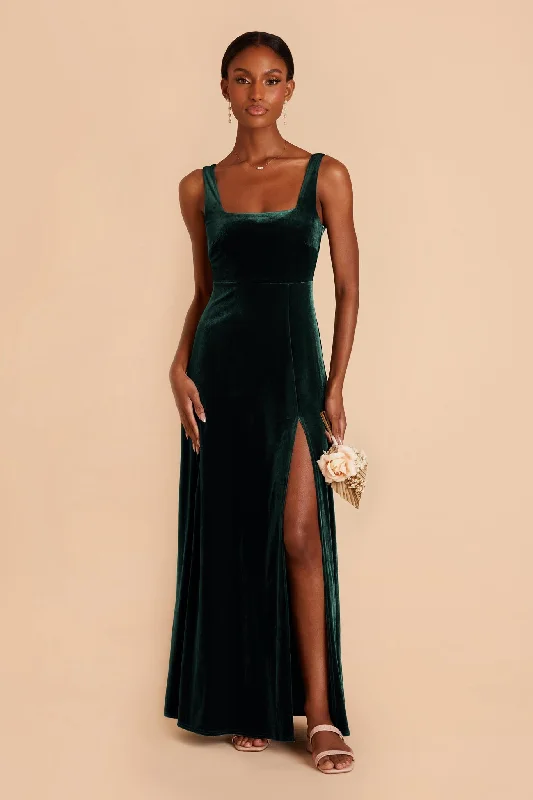 Alex Velvet Dress - Emerald