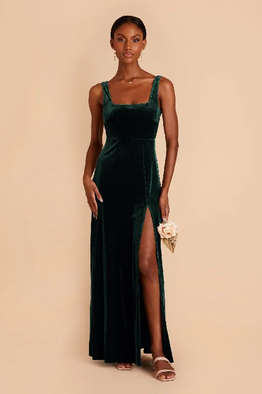 Alex Velvet Dress - Emerald