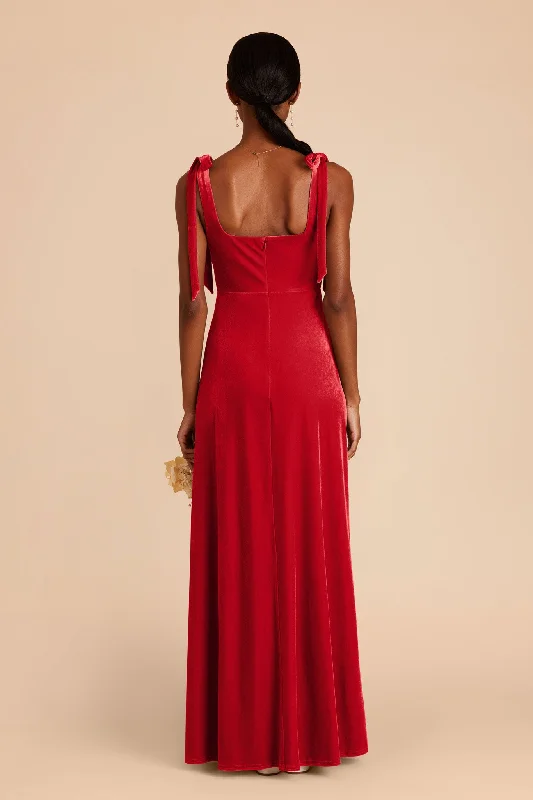 Alex Velvet Dress - Ruby Red