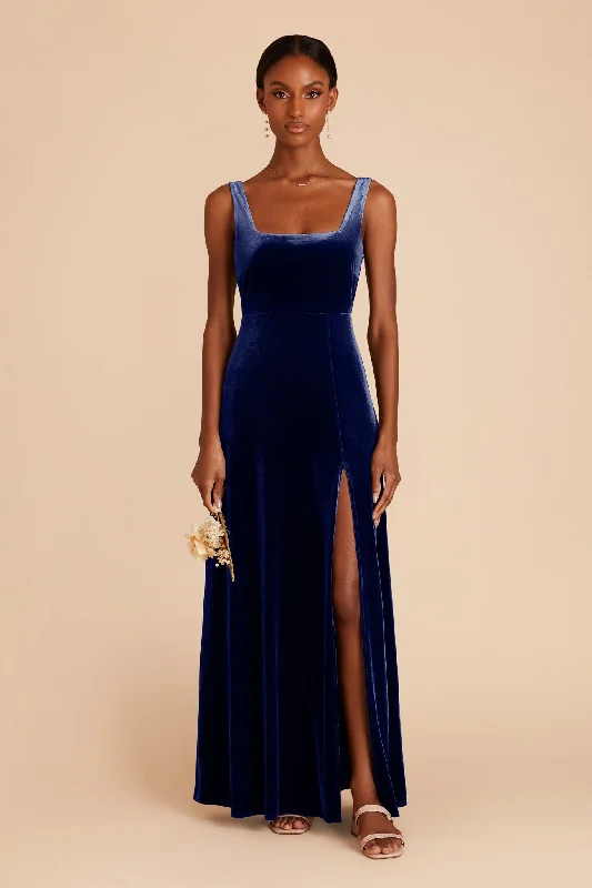 Alex Velvet Dress - Sapphire Blue