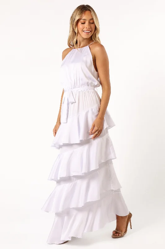 Annalise Tiered Maxi Dress - White