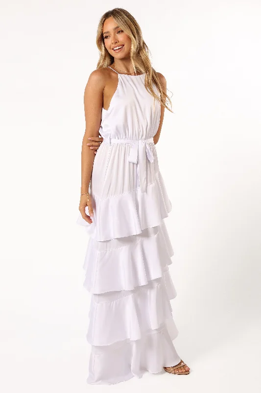 Annalise Tiered Maxi Dress - White