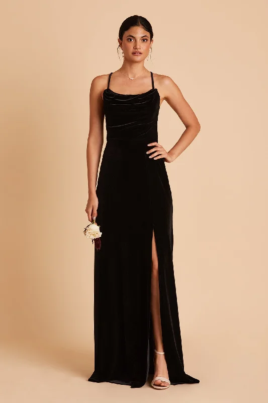 Ash Velvet Dress - Black