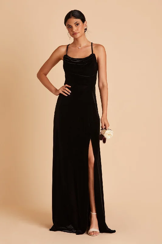 Ash Velvet Dress - Black