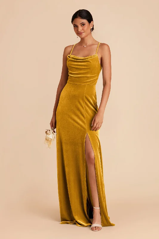 Ash Velvet Dress - Butterscotch