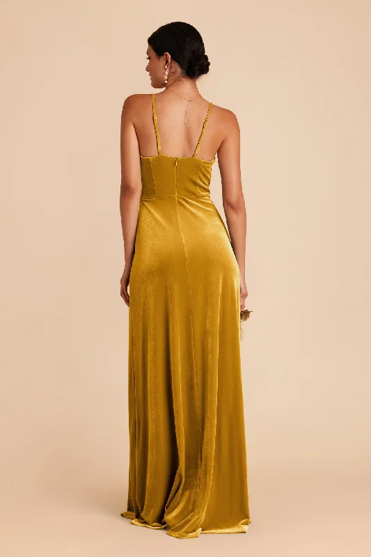 Ash Velvet Dress - Butterscotch