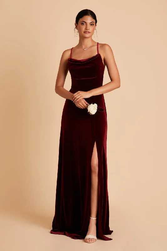 Ash Velvet Dress - Cabernet