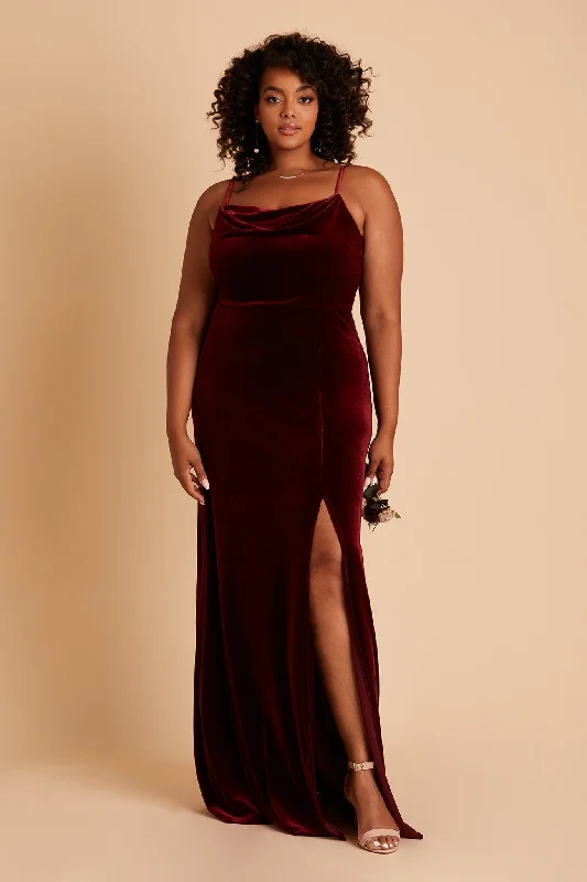 Ash Velvet Dress - Cabernet