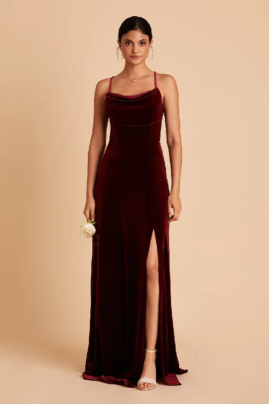 Ash Velvet Dress - Cabernet