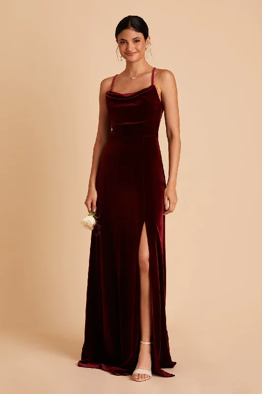 Ash Velvet Dress - Cabernet