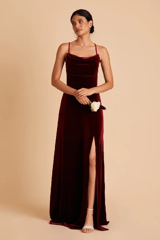 Ash Velvet Dress - Cabernet