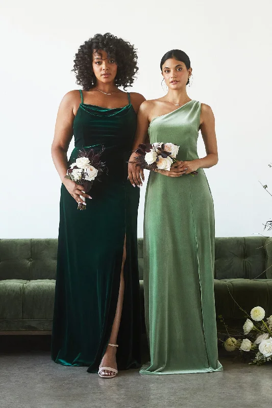 Ash Velvet Dress - Emerald