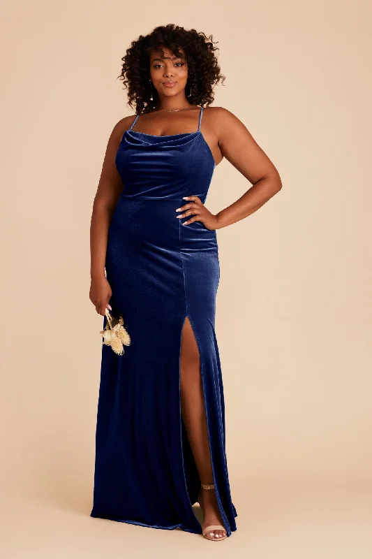 Ash Velvet Dress - Sapphire Blue