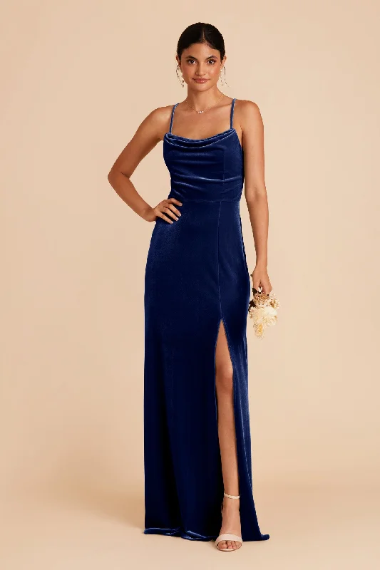 Ash Velvet Dress - Sapphire Blue