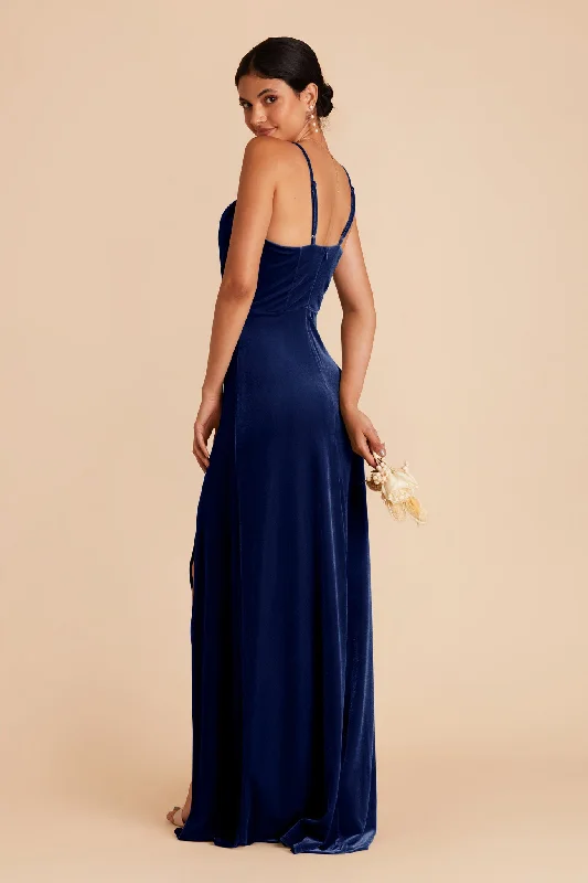 Ash Velvet Dress - Sapphire Blue