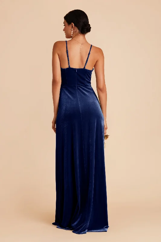 Ash Velvet Dress - Sapphire Blue