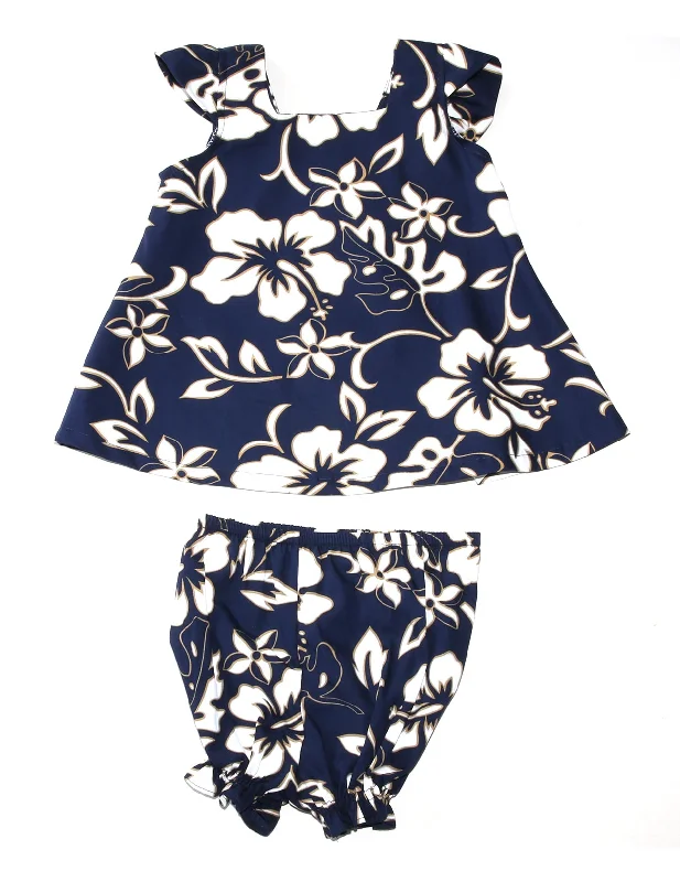 Baby Girl Clothes 2 Piece Hawaii Capri Set Classic Hibiscus Pareo